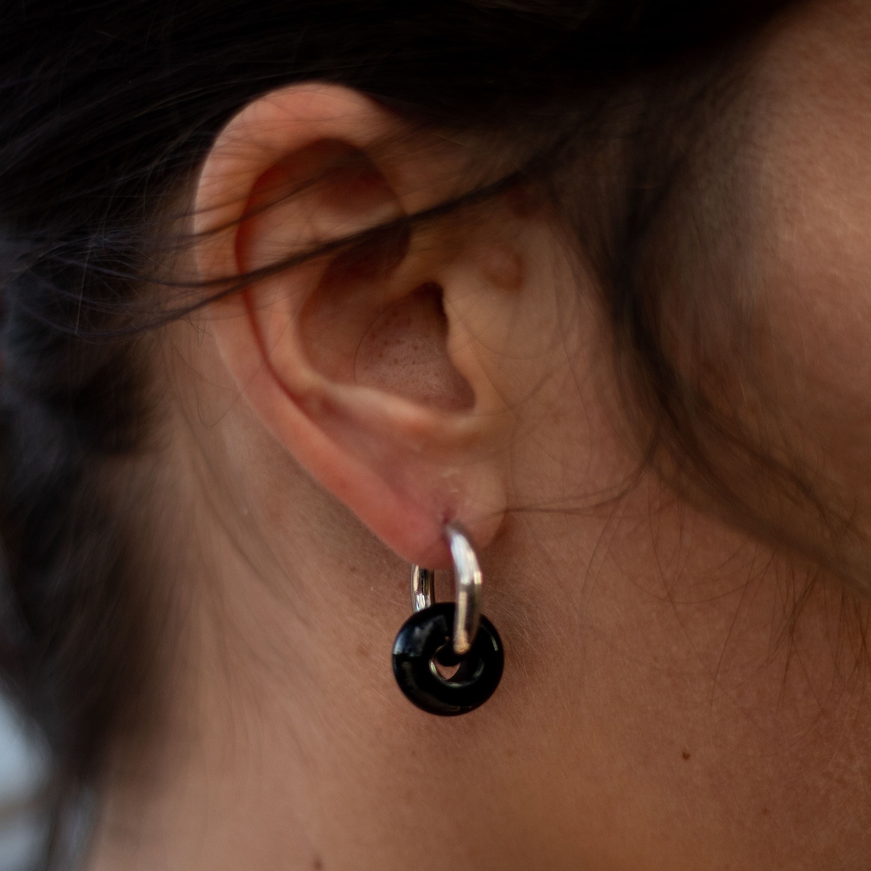 Tiger's Eye Double Hoop Earrings - KARMAKIND