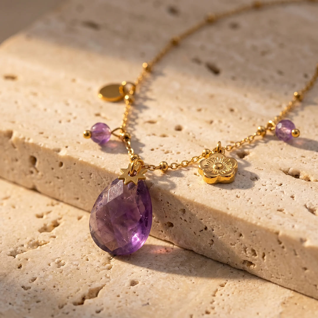 Ombeline Amethyst Necklace - KARMAKIND