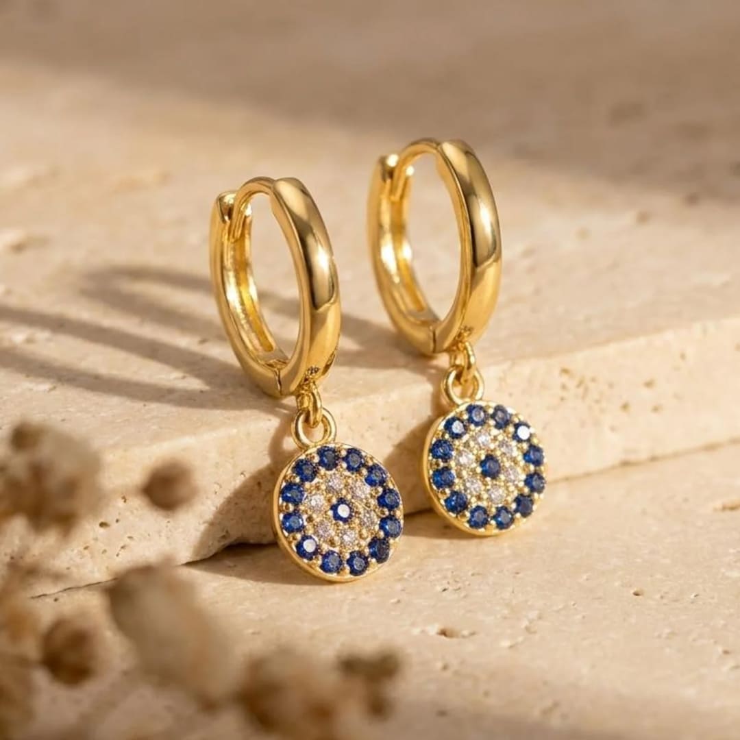 Blue Eye Earrings - Traditional Protection Symbol - KARMAKIND