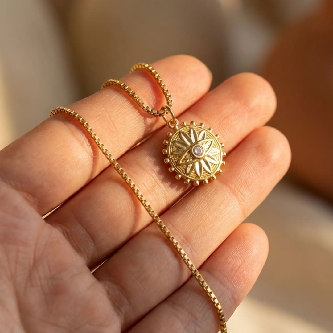 Protective Sun Pendant showing the back - KARMAKIND