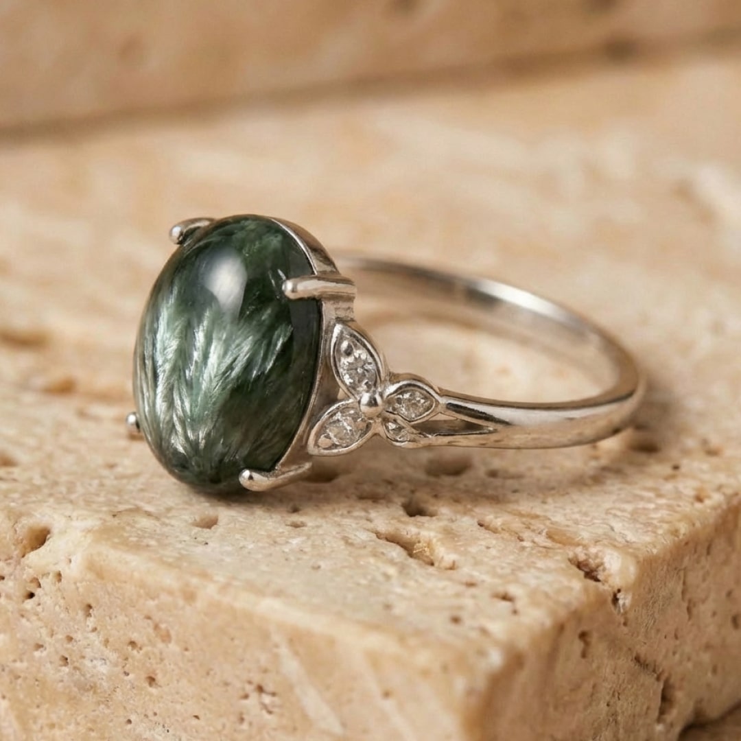 Ring shown on a hand to display size - KARMAKIND