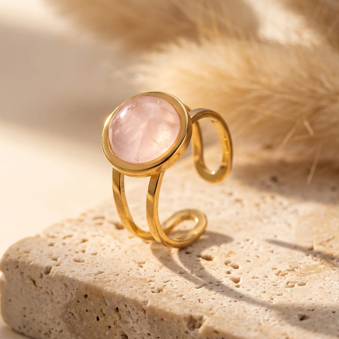 Iris Ring in Rose Quartz - KARMAKIND