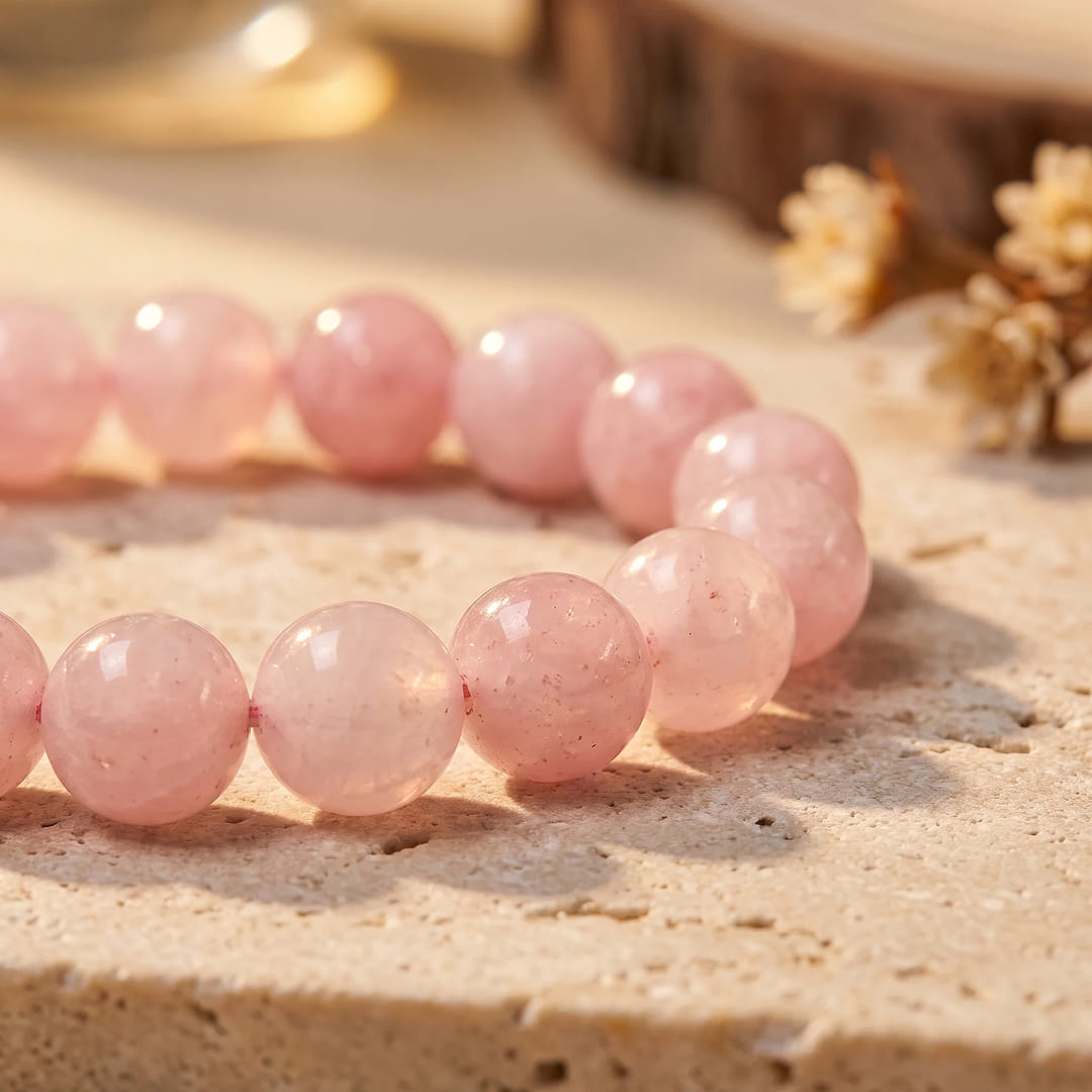 Bracelet on a wrist, showing its gentle glow - KARMAKIND