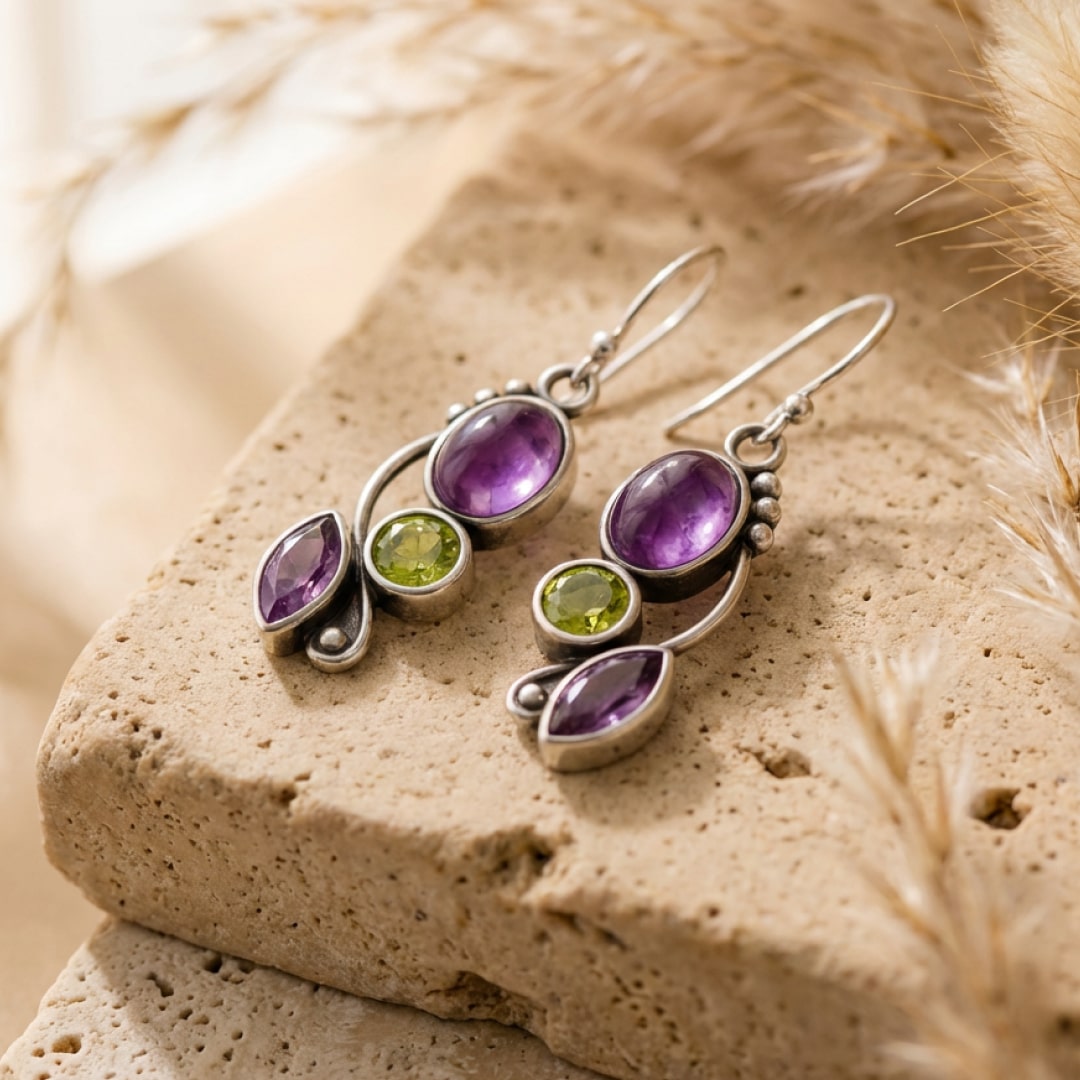Earrings dangling elegantly - KARMAKIND