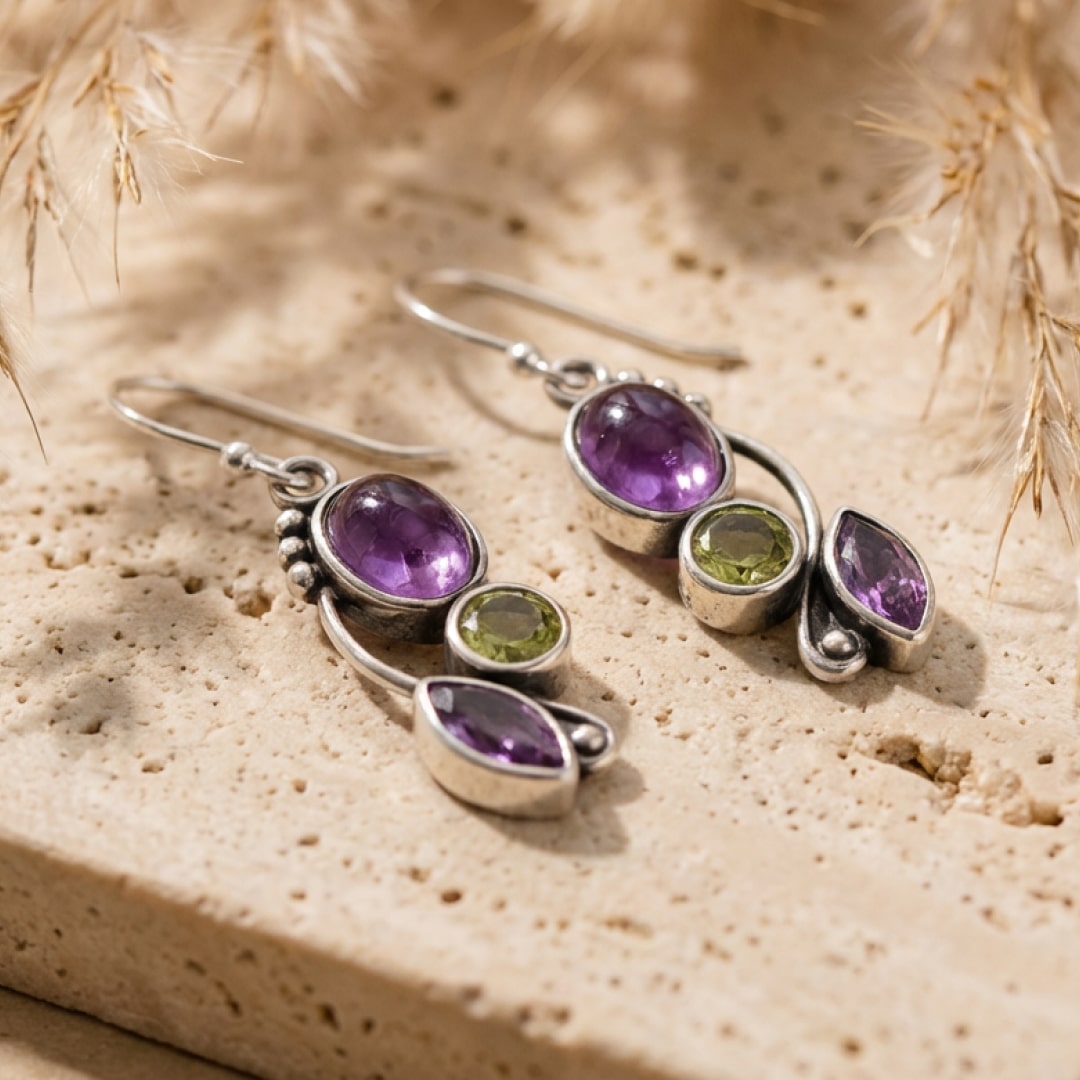 Earrings styled on a model - KARMAKIND