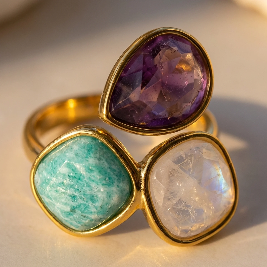 Soft Dawn Ring on a finger - KARMAKIND