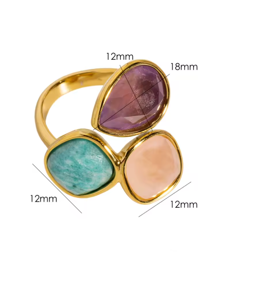 Soft Dawn Ring stacked with other rings - KARMAKIND