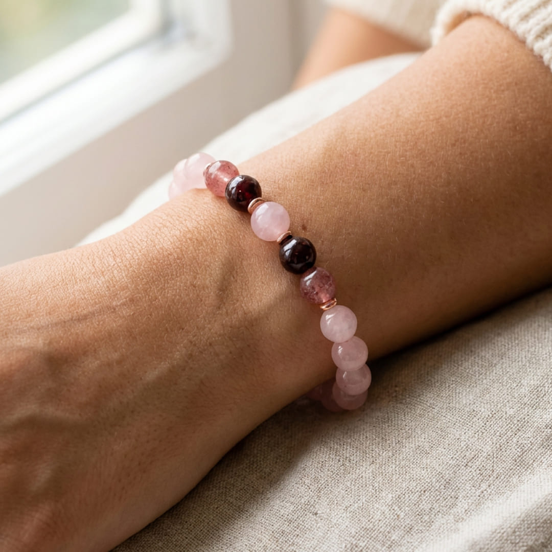Stack of the "Infinite Love" bracelet with other KARMAKIND bracelets