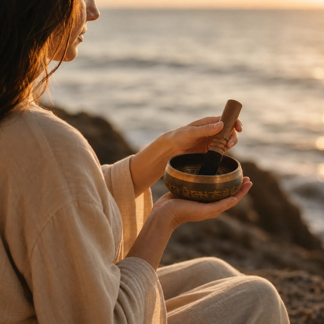 Close-up of Tibetan Singing Bowl details - KARMAKIND