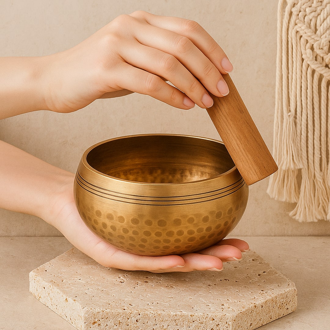 Tibetan Style Singing Bowl with engraved patterns - KARMAKIND