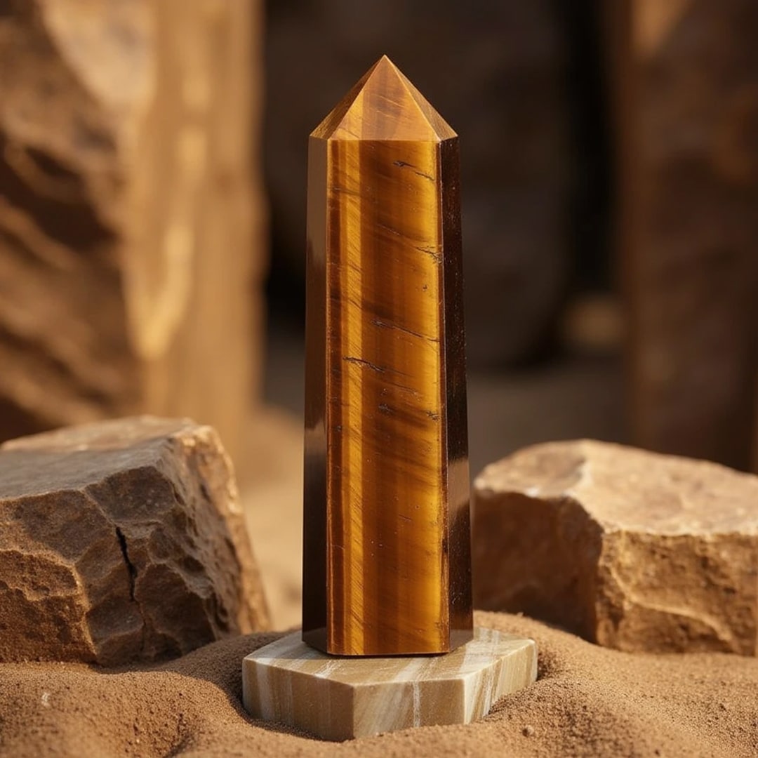 Tiger's Eye protection point placed in a home setting - KARMAKIND