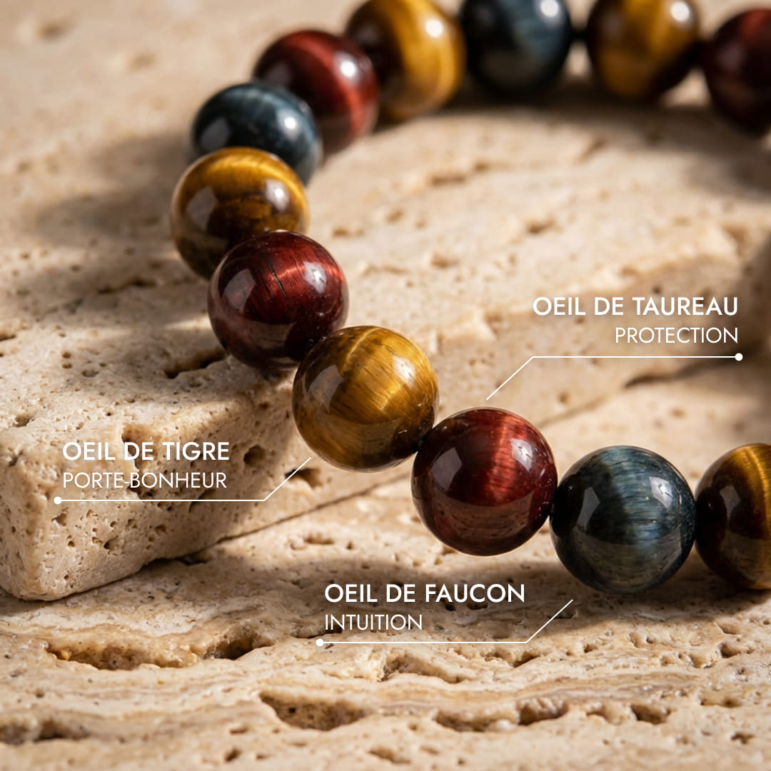 Multi-Eye Bracelet worn on a wrist, symbolizing strength and intuition - KARMAKIND
