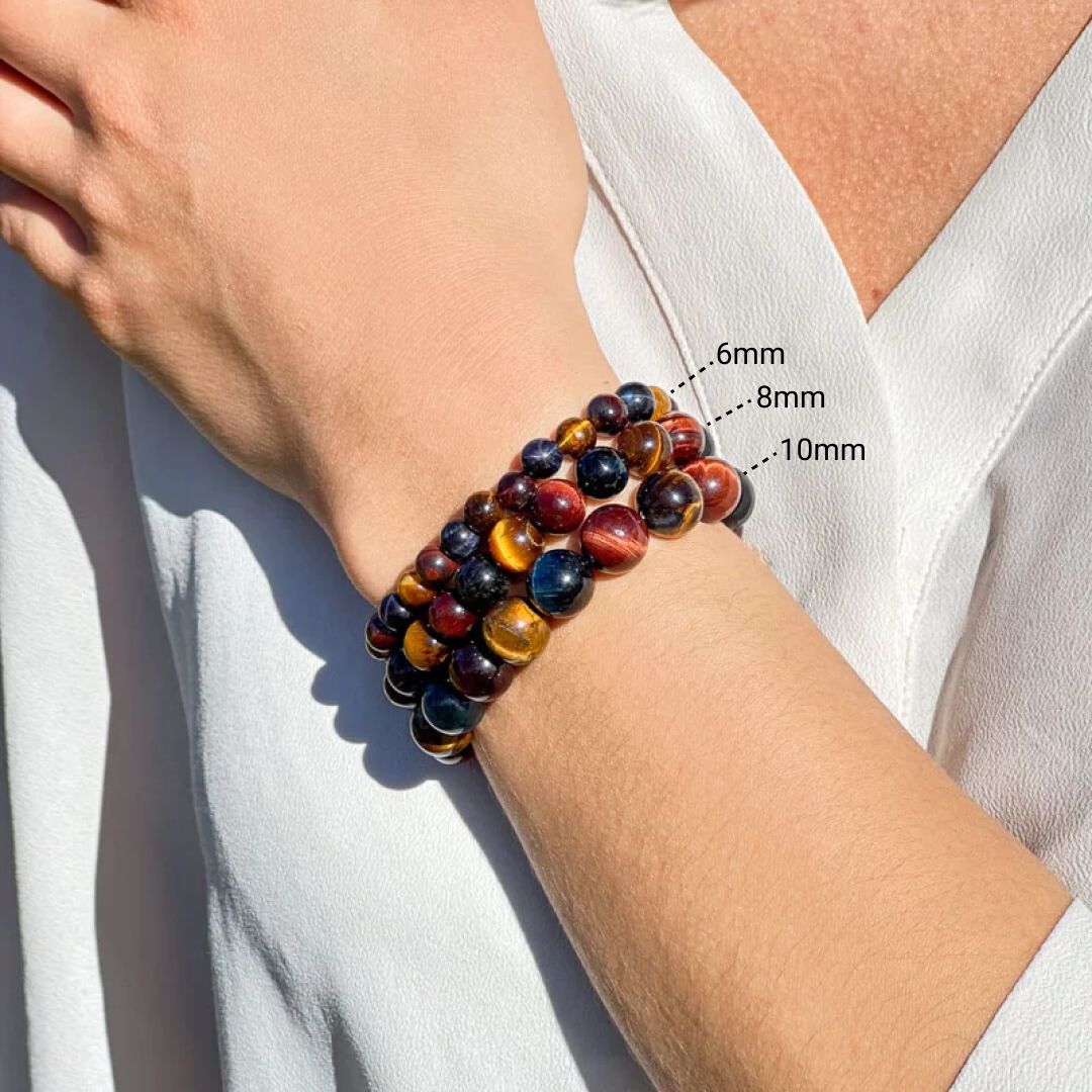 Multi-Eye Bracelet styled with a casual shirt - KARMAKIND