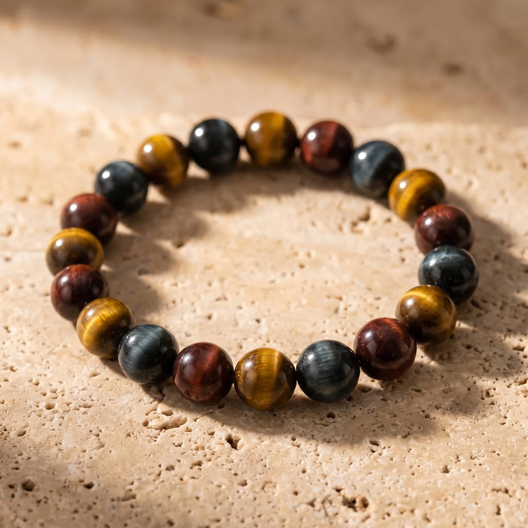 Multi-Eye Bracelet showcasing its shimmering reflections - KARMAKIND