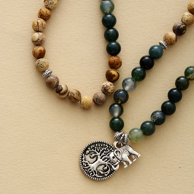 Mala bracelet with elephant charm