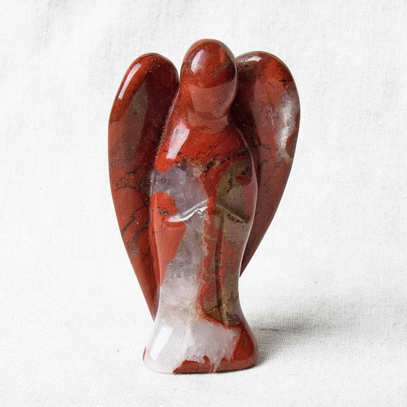 Red Jasper Stone Angel Peaceful Guardian