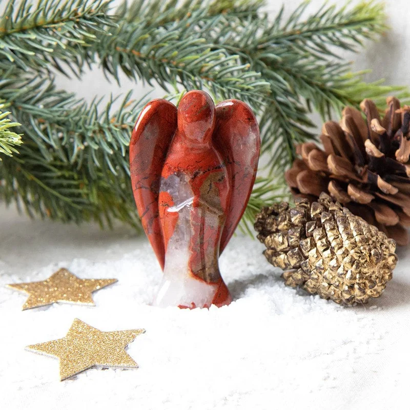 Red Jasper Stone Angel Peaceful Guardian