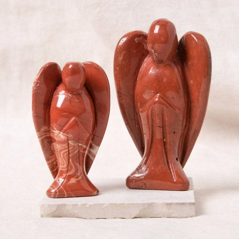 Red Jasper Stone Angel Peaceful Guardian