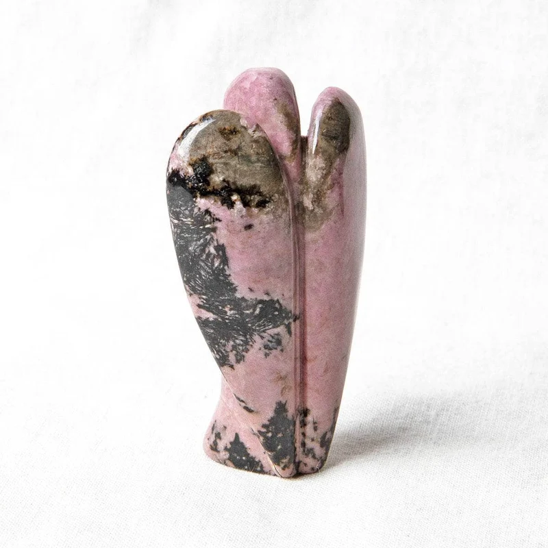 Natural Rhodonite Stone Angel Peaceful Guardian