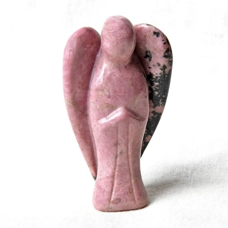 Natural Rhodonite Stone Angel Peaceful Guardian