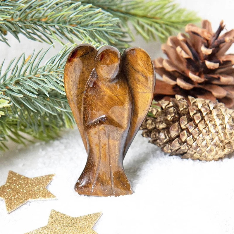 Tiger Eye Stone Angel Peaceful Guardian