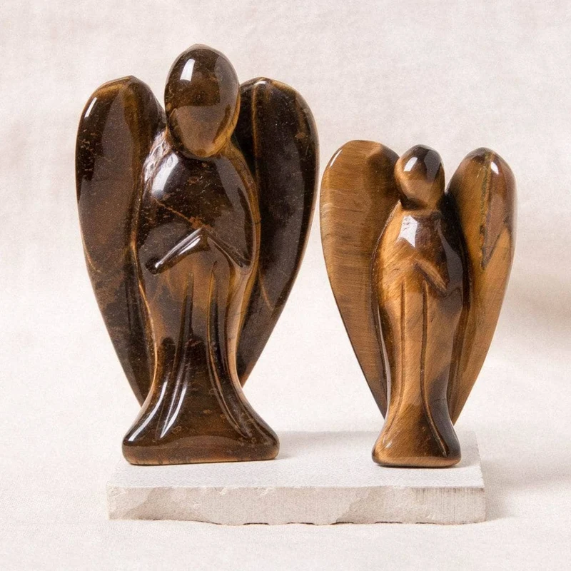 Tiger Eye Stone Angel Peaceful Guardian