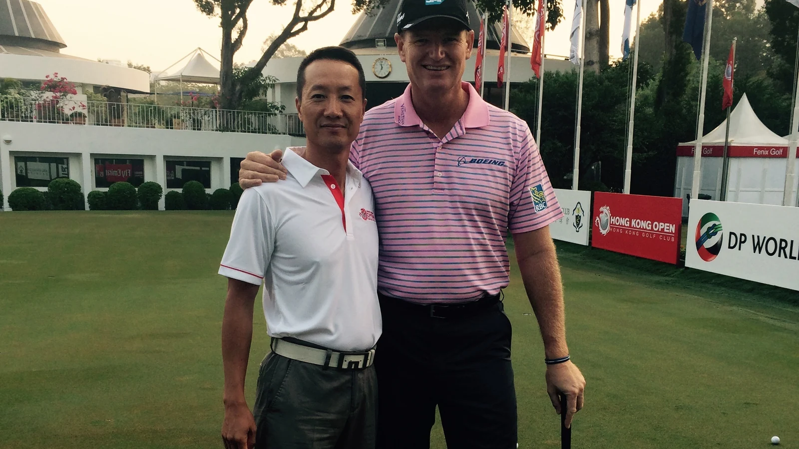 USWING founder Warren Fong with Ernie Els at the Hong Kong Open
