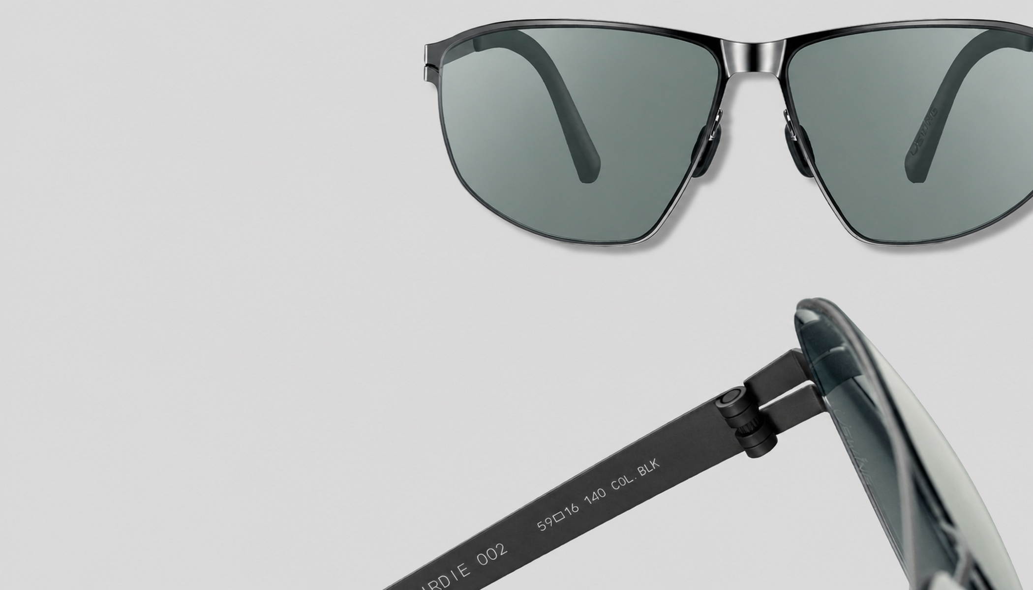 USWING premium golf eyewear frame and hinge craftsmanship detail