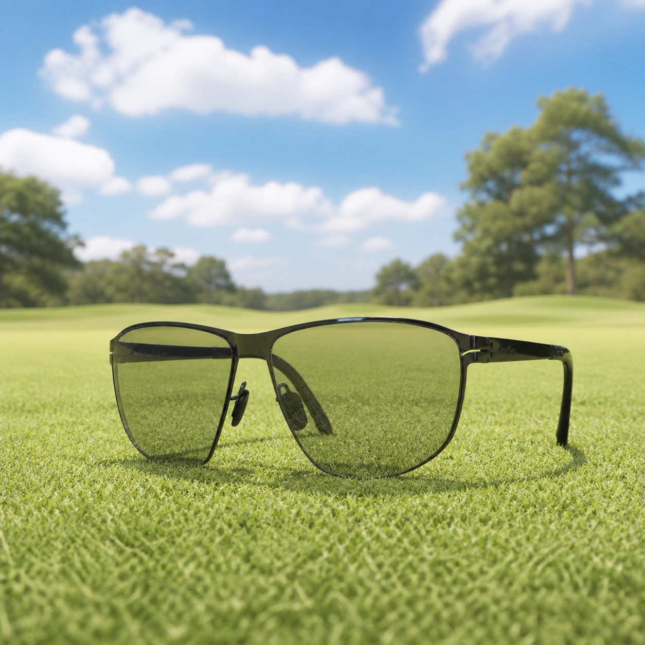 USWING BD003 golf sunglasses on a sunlit golf course — UV400 protection