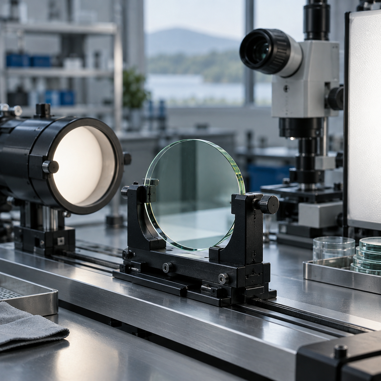 AI-generated illustration: Optical quality inspection station