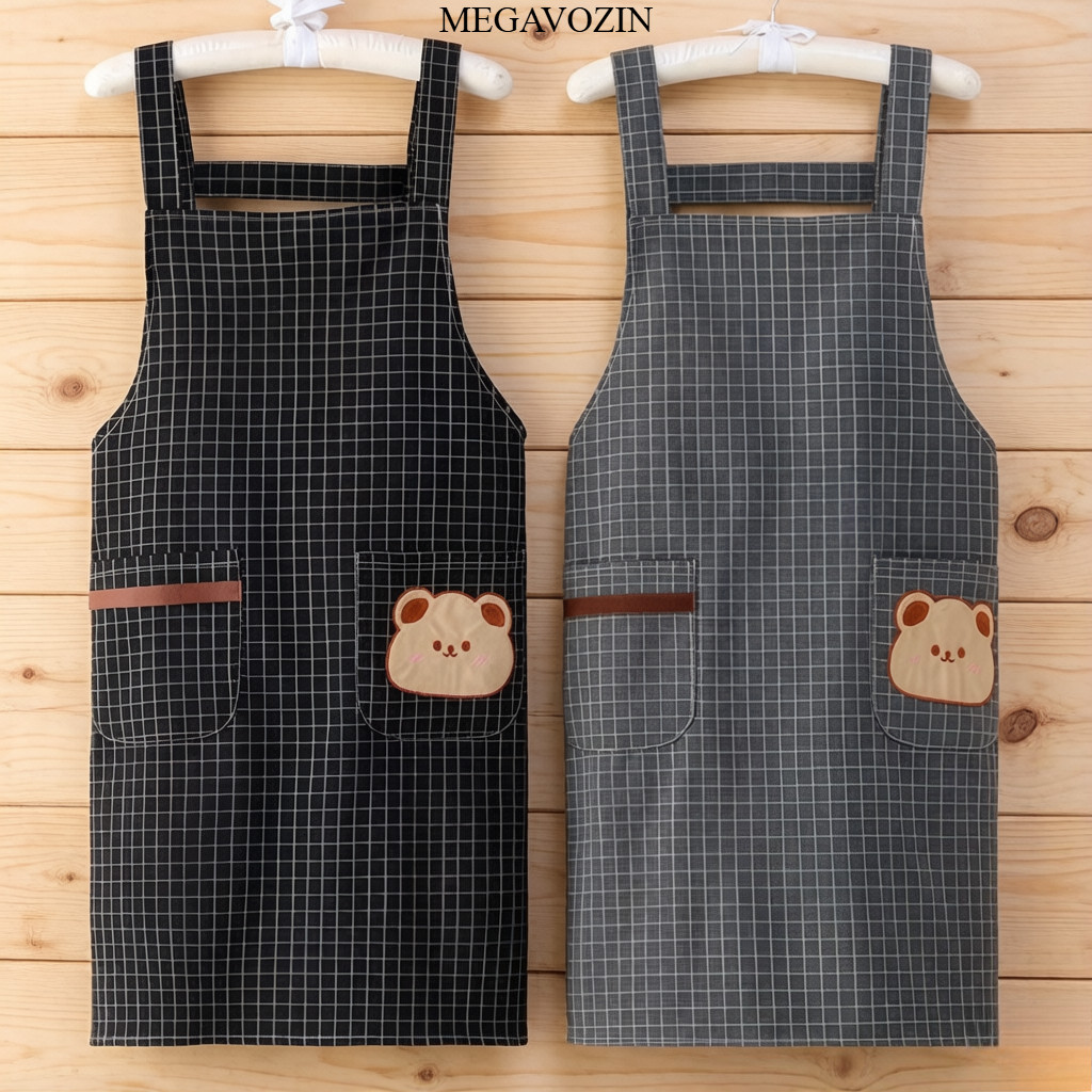 Tạp dề MEGAVOZIN Tạp dề nhà bếp unisex tạp dề chống thấm nước dề cotton nhà bếp dề nam dề đen loại h dề nhà bếp dành cho nữ dề vải dề