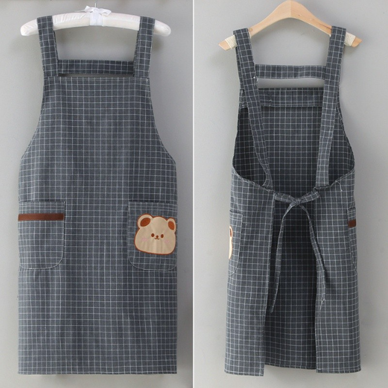 Tạp dề MEGAVOZIN Tạp dề nhà bếp unisex tạp dề chống thấm nước dề cotton nhà bếp dề nam dề đen loại h dề nhà bếp dành cho nữ dề vải dề