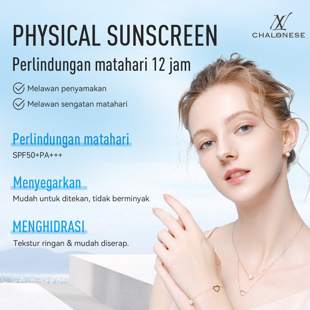 [CHALONESE] SUNSCREEN MOISTURIZER 2 SPF 50 PA ++++ Membantu Melindungi Wajah dari Paparan Sinar Matahari dan Membuat Wajah Tidak Kering