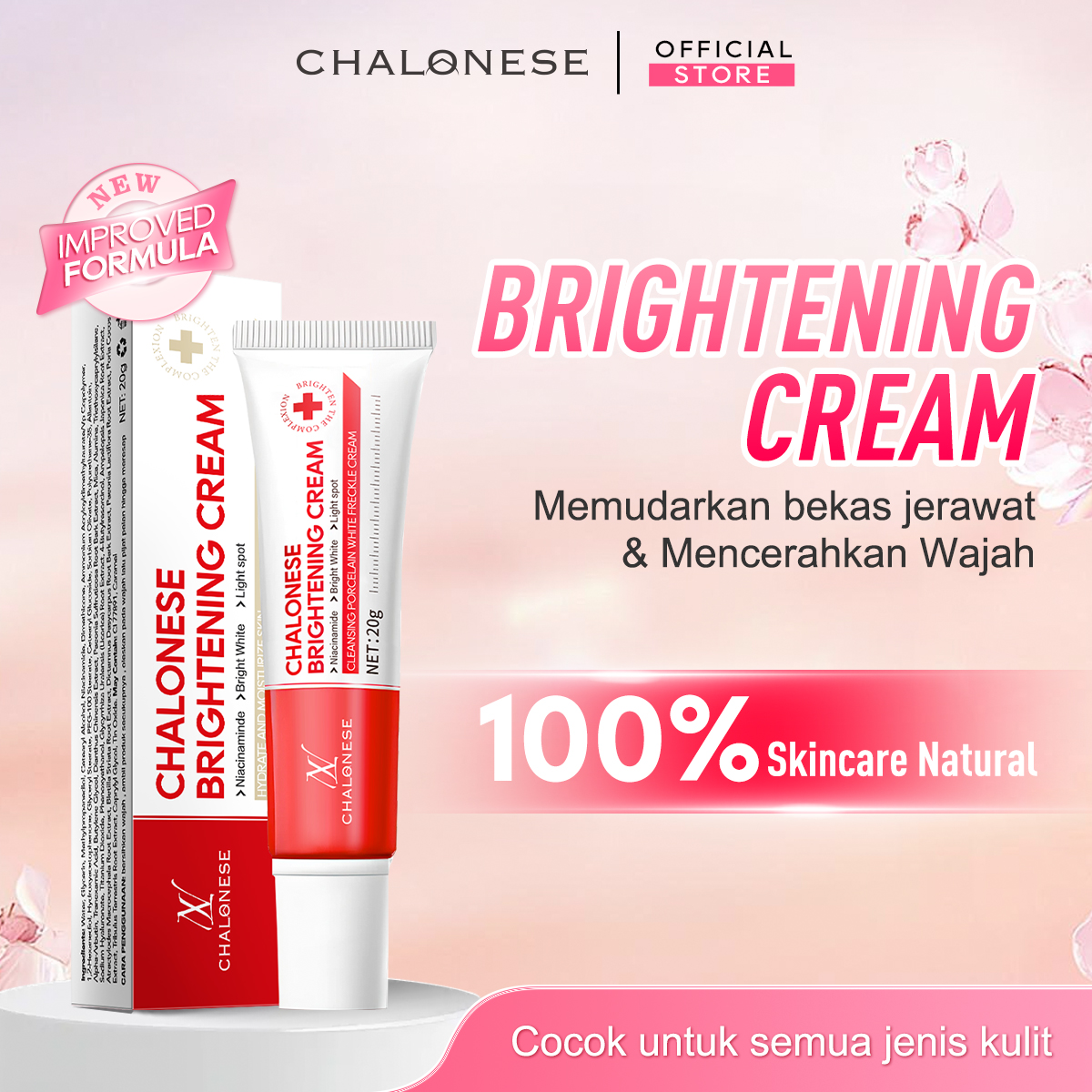 [CHALONESE] Brightening Cream BPOM Membantu Mencerahkan Kulit Wajah dan Membuat Wajah Lebih Lembab