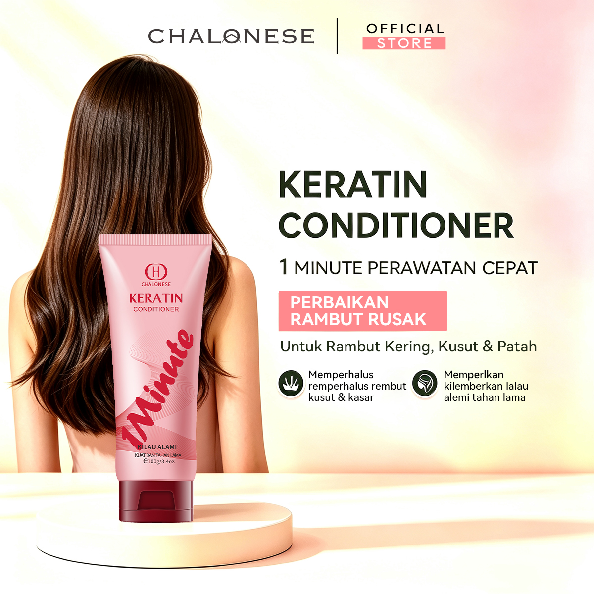 CHALONESE Keratin Conditioner Silky Scented Hair Mask 100gr Rambut Sehat Berkilau 8DHyaluronicacid Anti lepek Dengan Keratin Vitamin & Moisturizer