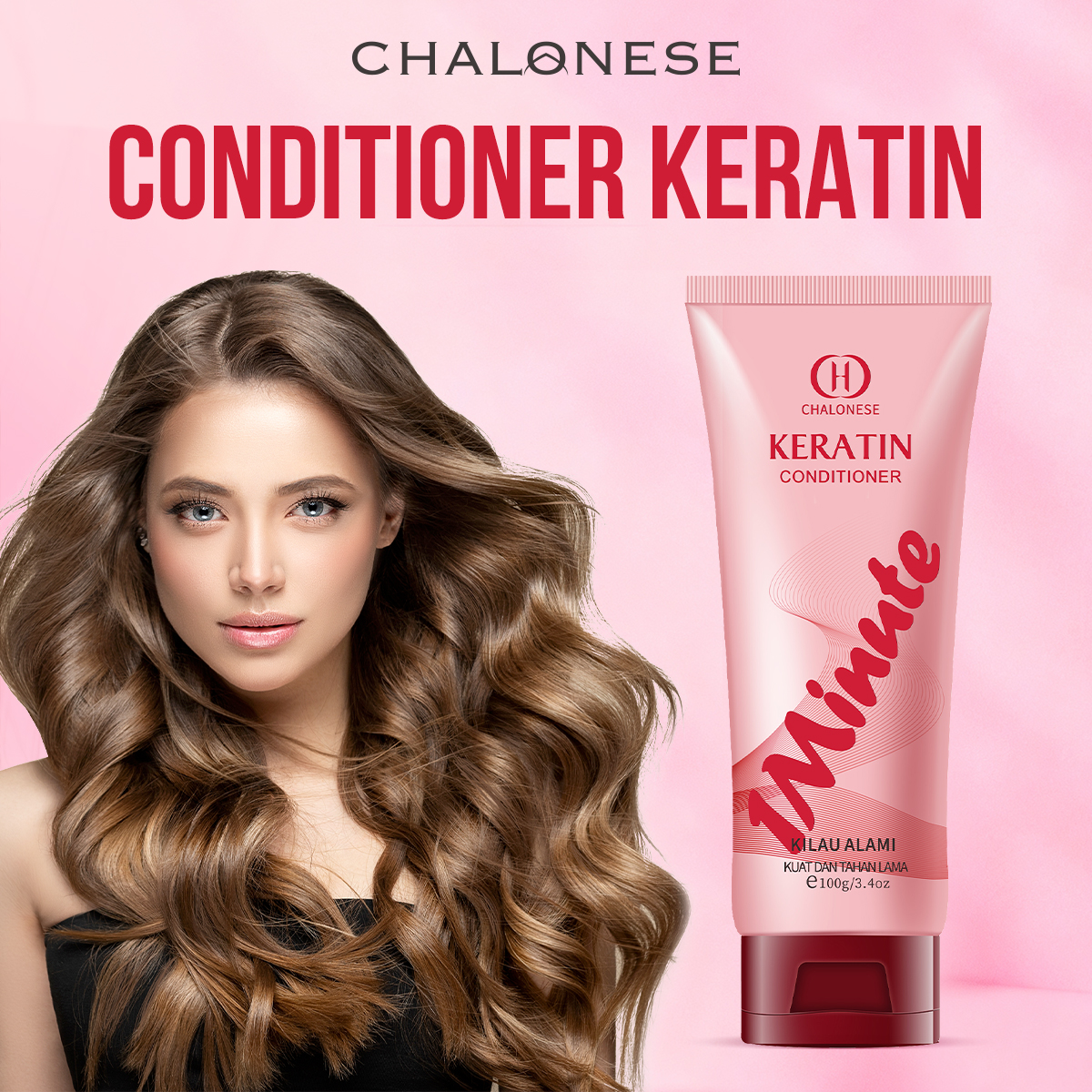CHALONESE Keratin Conditioner Silky Scented Hair Mask 100gr Rambut Sehat Berkilau 8DHyaluronicacid Anti lepek Dengan Keratin Vitamin & Moisturizer