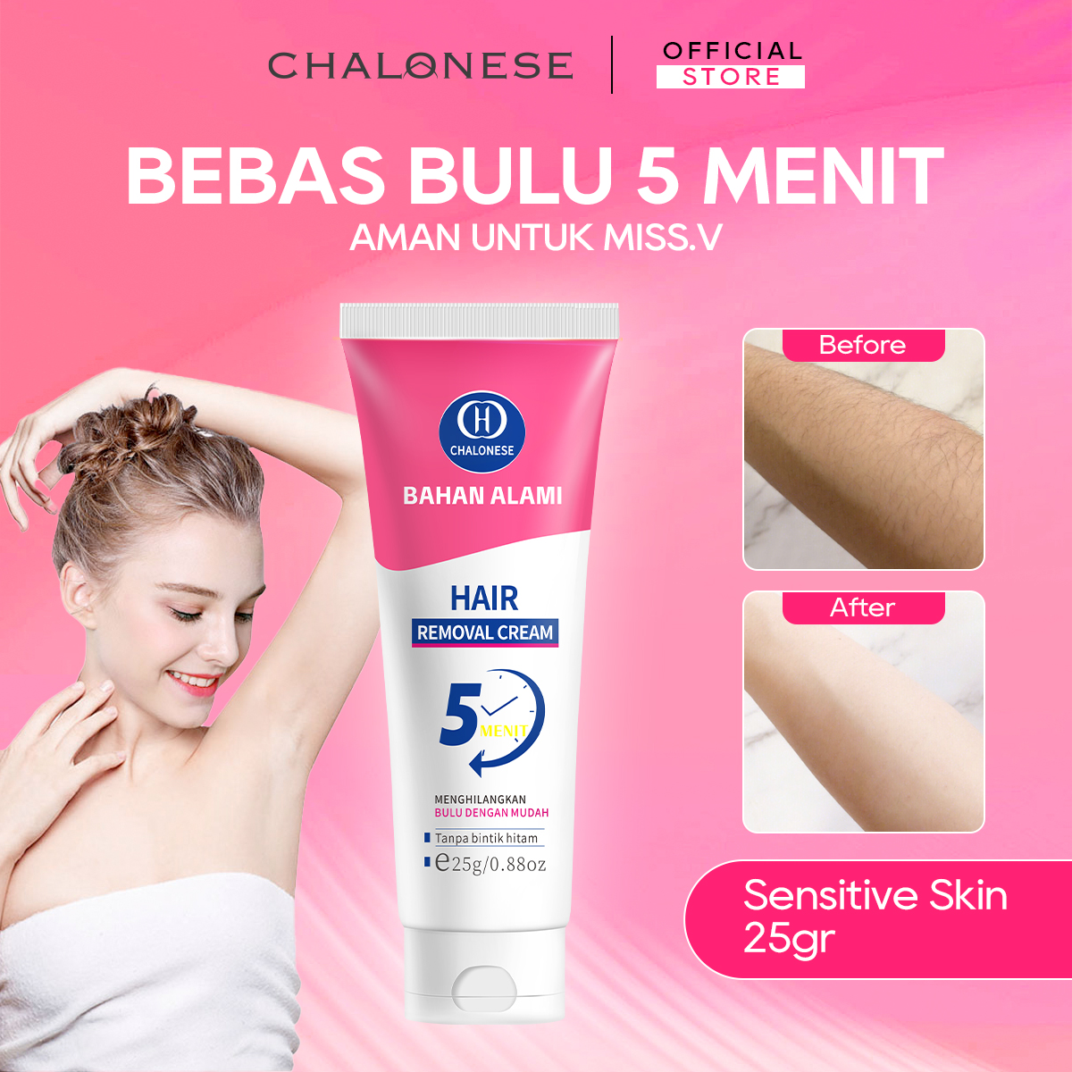 [CHALONESE] Hair Removal Cream Series 3 Kulit Halus Bebas Bulu. krim perontok bulu ketiak dan bulu lainnya. krim waxing yang mencerahkan kulit perontok bulu tanpa iritasi membersihkan bulu tanpa rasa sakit.