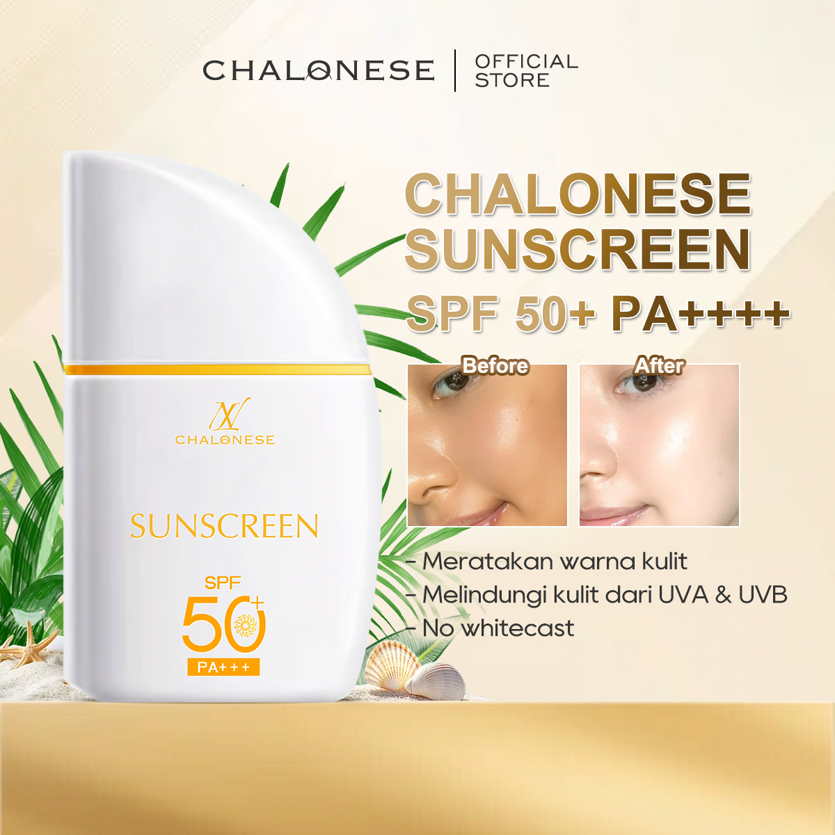 [CHALONESE] SUNSCREEN MOISTURIZER 2 SPF 50 PA ++++ Membantu Melindungi Wajah dari Paparan Sinar Matahari dan Membuat Wajah Tidak Kering