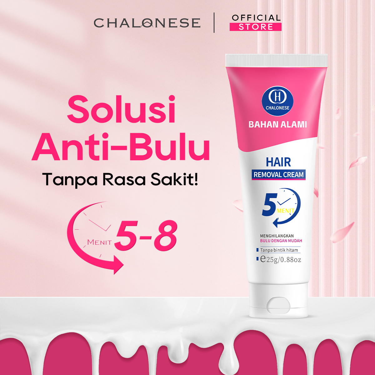[CHALONESE] Hair Removal Cream Series 3 Kulit Halus Bebas Bulu. krim perontok bulu ketiak dan bulu lainnya. krim waxing yang mencerahkan kulit perontok bulu tanpa iritasi membersihkan bulu tanpa rasa sakit.
