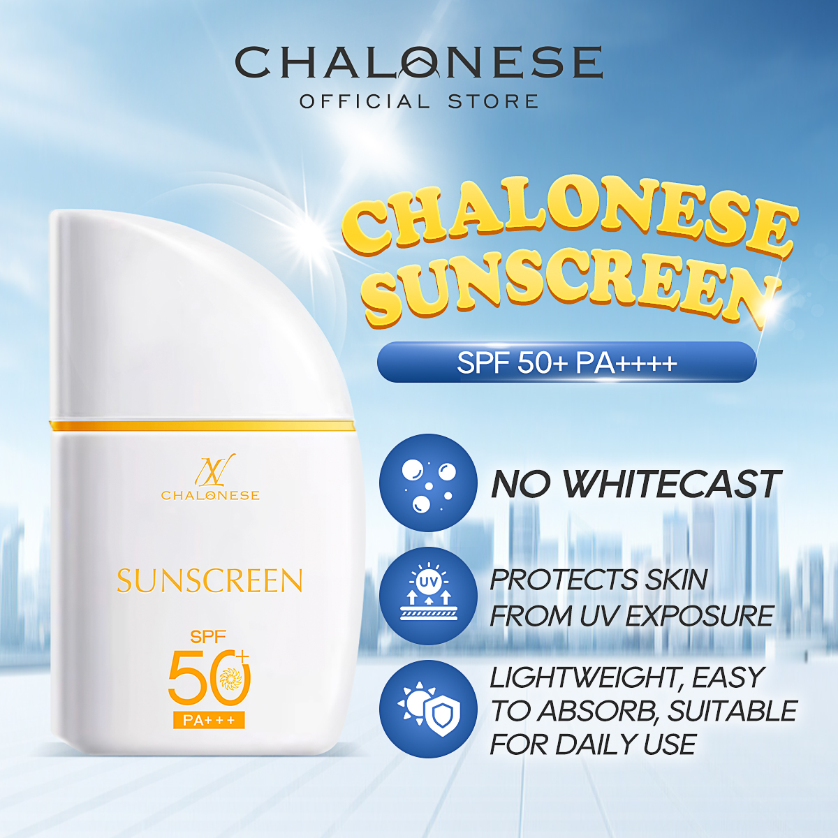 [CHALONESE] SUNSCREEN MOISTURIZER 2 SPF 50 PA ++++ Membantu Melindungi Wajah dari Paparan Sinar Matahari dan Membuat Wajah Tidak Kering
