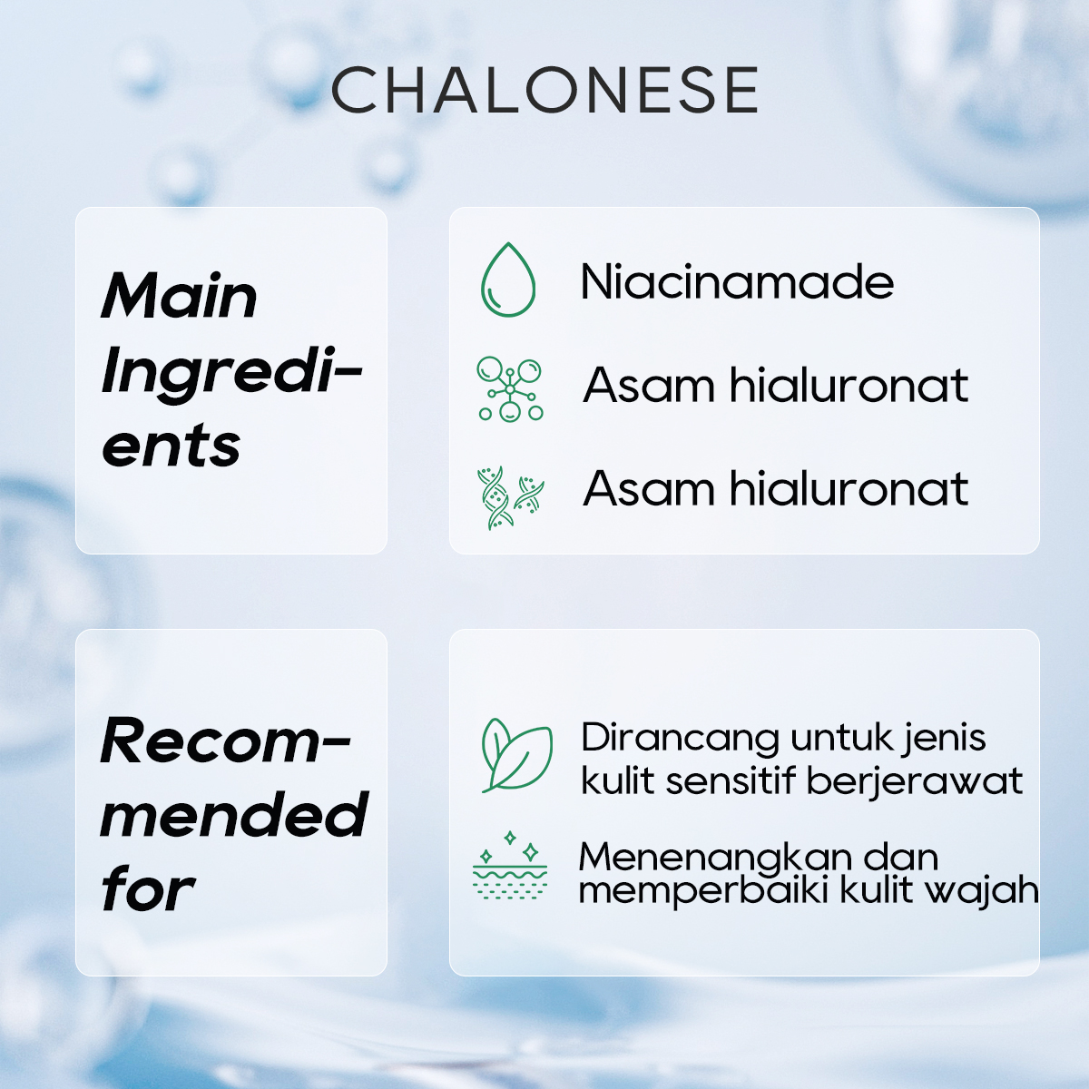 CHALONESE BRIGHTENING FACIALWASH SERIES Membantu Mengangkat Sel Kulit Mati dan Minyak di Wajah serta Membantu Melembabkan Kulit Wajah