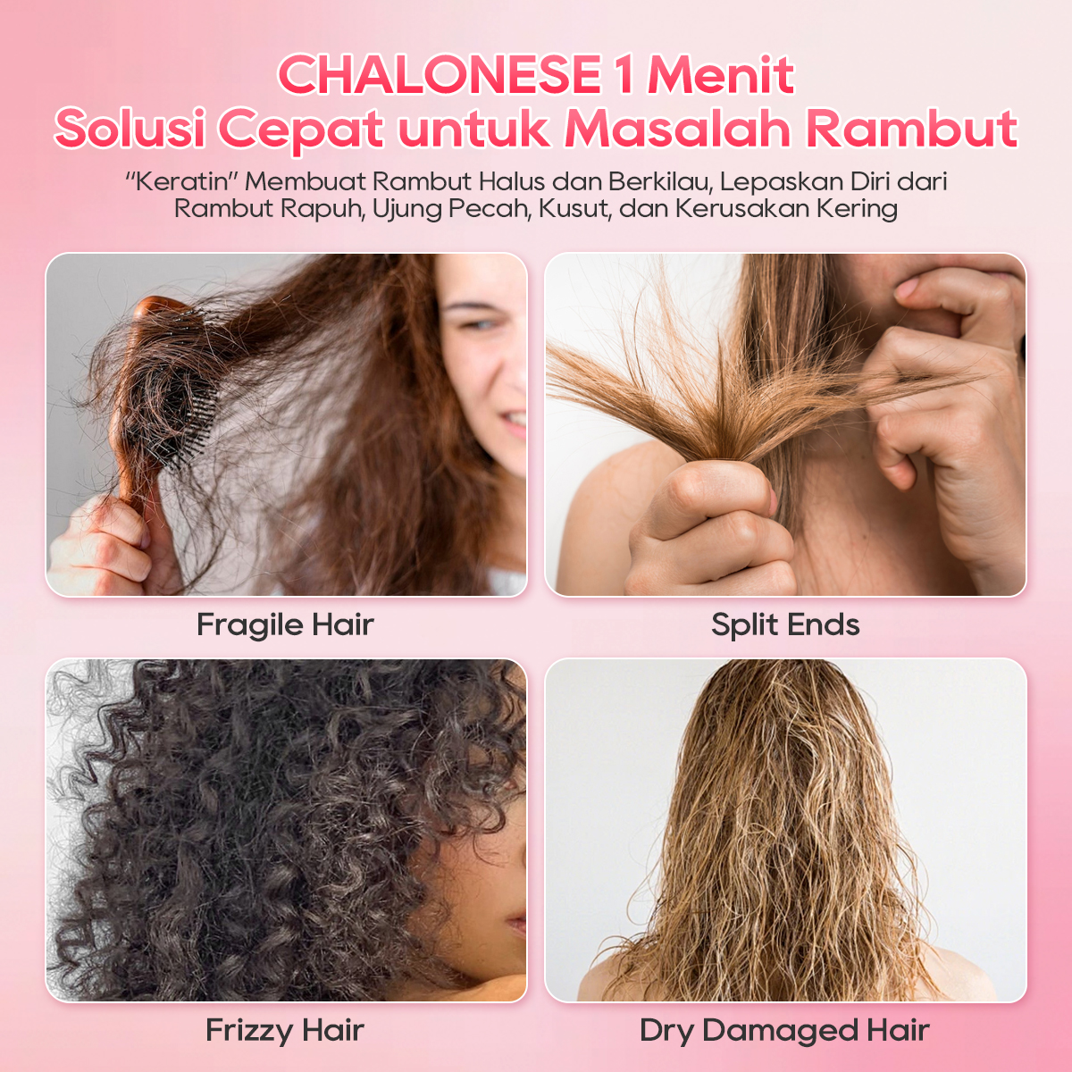 CHALONESE Keratin Conditioner Silky Scented Hair Mask 100gr Rambut Sehat Berkilau 8DHyaluronicacid Anti lepek Dengan Keratin Vitamin & Moisturizer