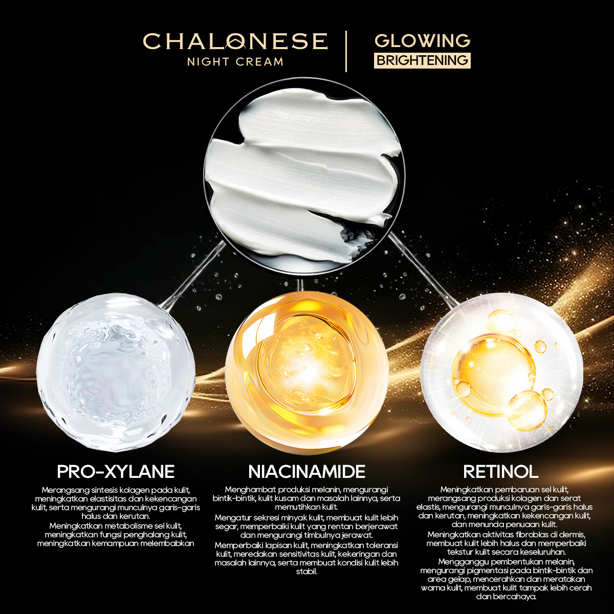 [CHALONESE] MOISTURIZING NIGHT CREAM 50gr Dapat Membantu Kult Lebih Sehat dan Cerah dengan Perawatan di Malam Hari BPOM