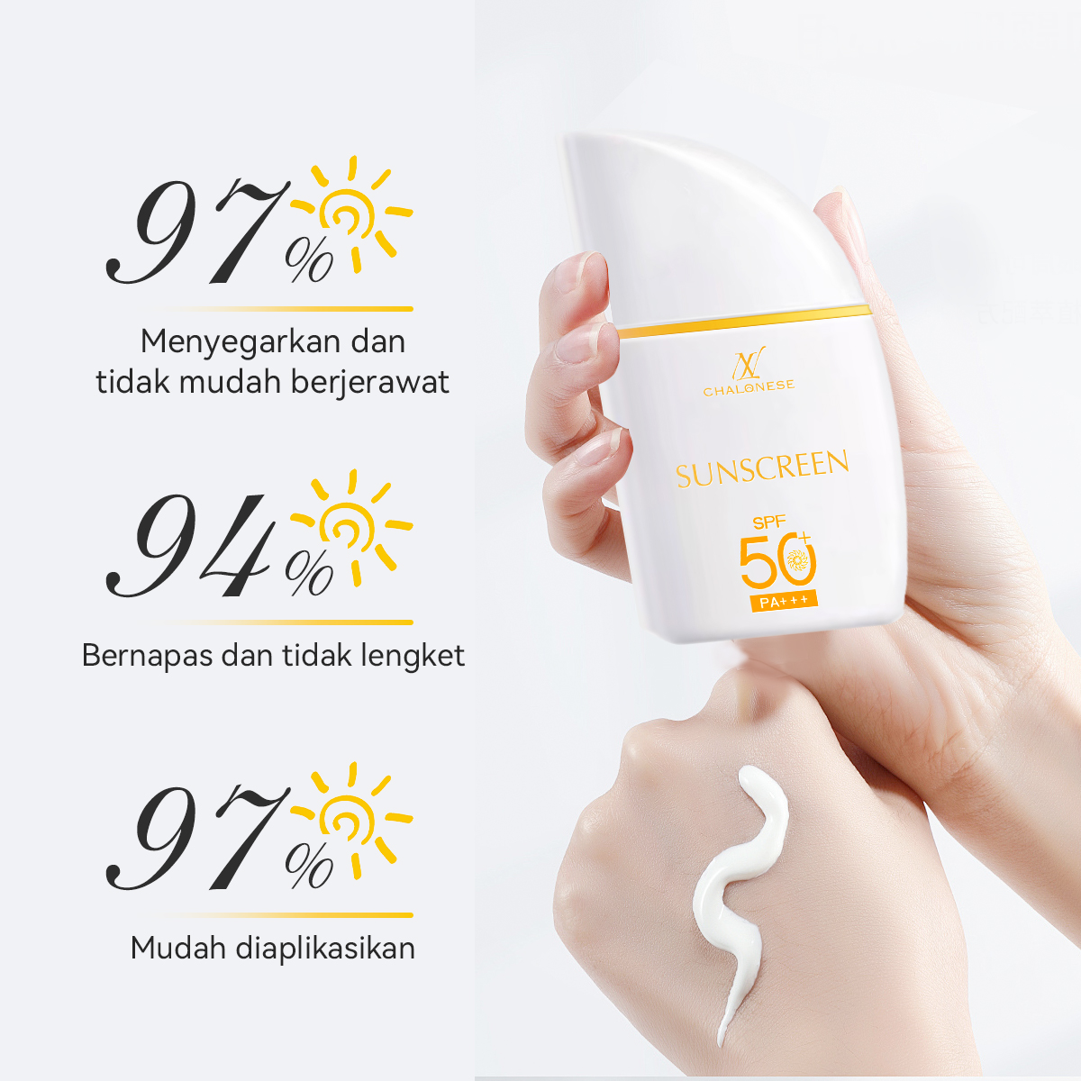[CHALONESE] SUNSCREEN MOISTURIZER 2 SPF 50 PA ++++ Membantu Melindungi Wajah dari Paparan Sinar Matahari dan Membuat Wajah Tidak Kering