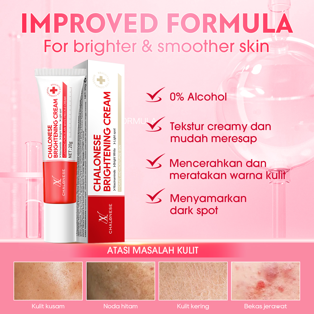 [CHALONESE] Brightening Cream BPOM Membantu Mencerahkan Kulit Wajah dan Membuat Wajah Lebih Lembab