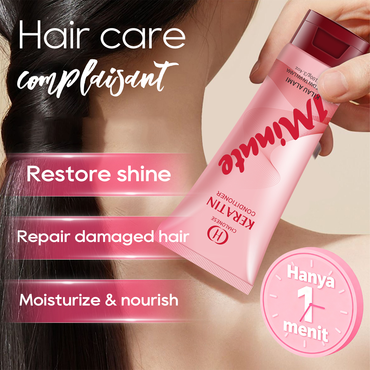 CHALONESE Keratin Conditioner Silky Scented Hair Mask 100gr Rambut Sehat Berkilau 8DHyaluronicacid Anti lepek Dengan Keratin Vitamin & Moisturizer