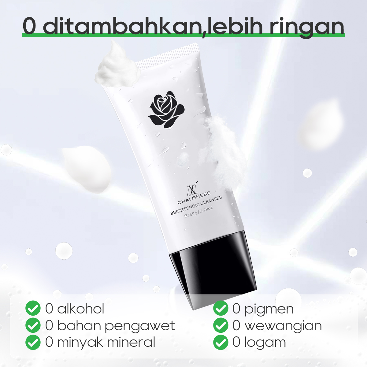 CHALONESE BRIGHTENING FACIALWASH SERIES Membantu Mengangkat Sel Kulit Mati dan Minyak di Wajah serta Membantu Melembabkan Kulit Wajah