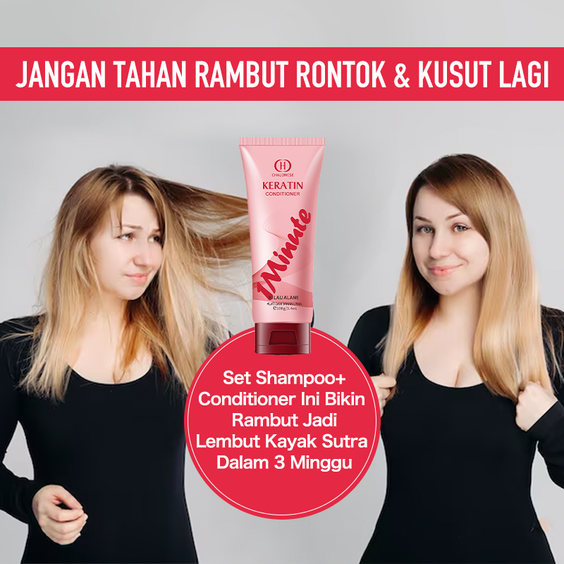 CHALONESE Keratin Conditioner Silky Scented Hair Mask 100gr Rambut Sehat Berkilau 8DHyaluronicacid Anti lepek Dengan Keratin Vitamin & Moisturizer