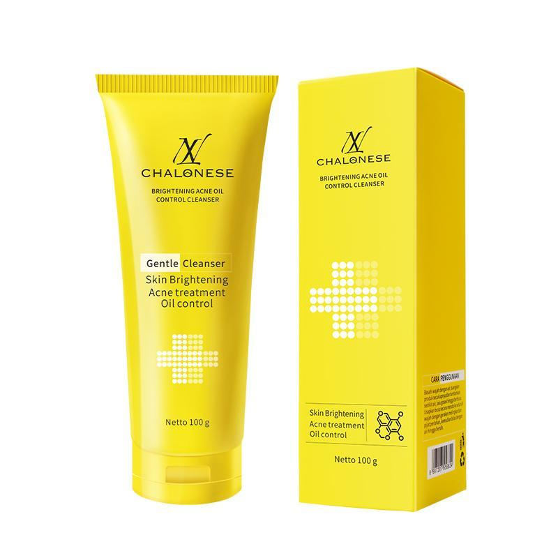 NEW CHALONESE Gentle Cleanser 100g – Brightening Acne Oil Control Facial Wash, Pembersih Wajah Harian untuk Membantu Membersihkan Kotoran, Minyak Berlebih dan Menjaga Kelembapan Kulit