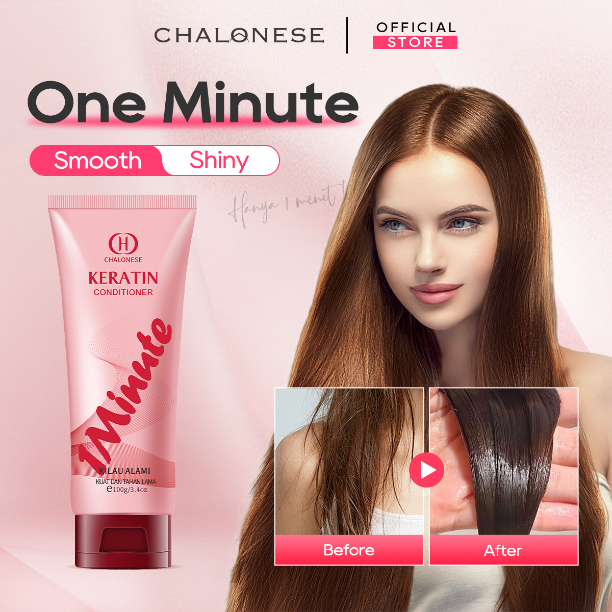 CHALONESE Keratin Conditioner Silky Scented Hair Mask 100gr Rambut Sehat Berkilau 8DHyaluronicacid Anti lepek Dengan Keratin Vitamin & Moisturizer